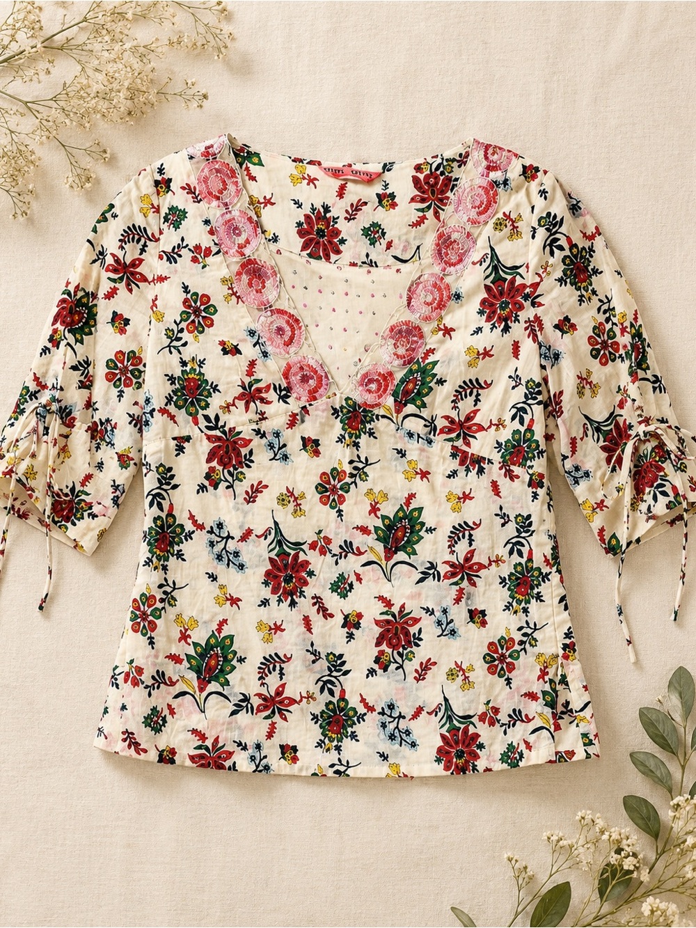 VimVim Boho Embroidered Blouse | Johnny Was Inspired | Beaded Floral Top